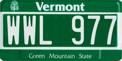 VT license plate WWL977