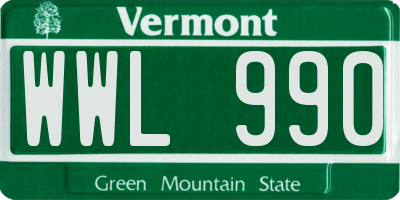 VT license plate WWL990