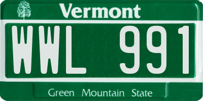 VT license plate WWL991