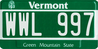 VT license plate WWL997