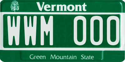 VT license plate WWM000