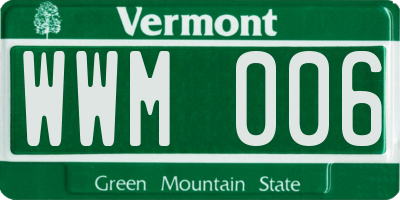 VT license plate WWM006