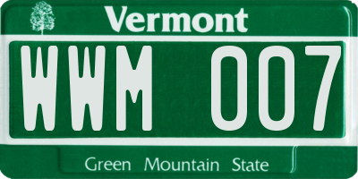 VT license plate WWM007