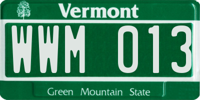 VT license plate WWM013
