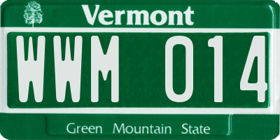 VT license plate WWM014