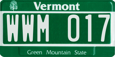 VT license plate WWM017