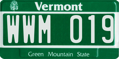 VT license plate WWM019