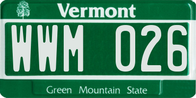 VT license plate WWM026