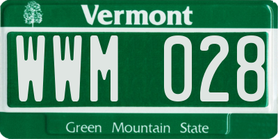VT license plate WWM028