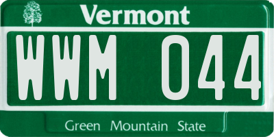 VT license plate WWM044