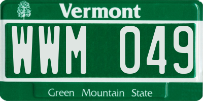 VT license plate WWM049