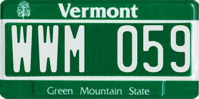 VT license plate WWM059