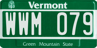 VT license plate WWM079