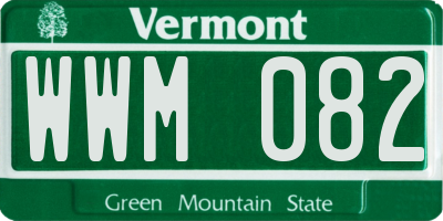 VT license plate WWM082