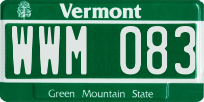 VT license plate WWM083