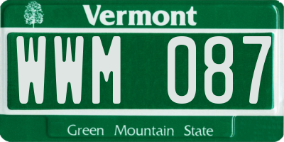 VT license plate WWM087
