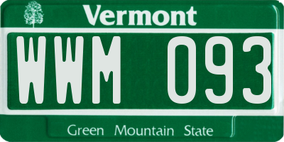 VT license plate WWM093