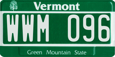 VT license plate WWM096