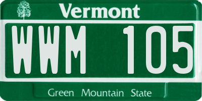 VT license plate WWM105
