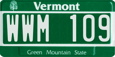 VT license plate WWM109