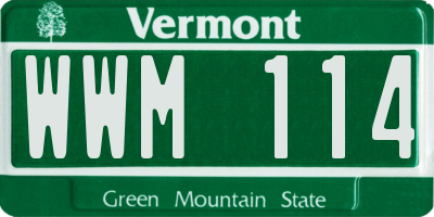 VT license plate WWM114