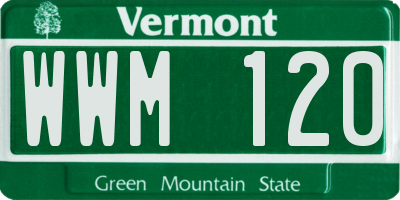 VT license plate WWM120
