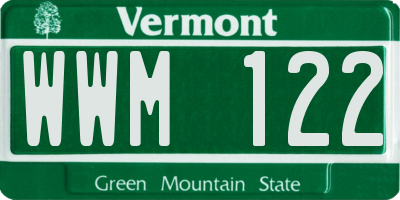 VT license plate WWM122