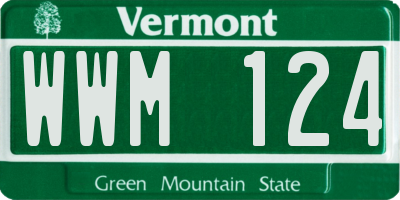 VT license plate WWM124