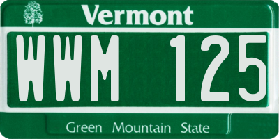 VT license plate WWM125