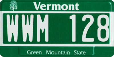 VT license plate WWM128