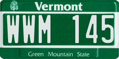 VT license plate WWM145