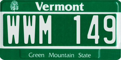 VT license plate WWM149