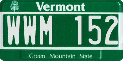 VT license plate WWM152