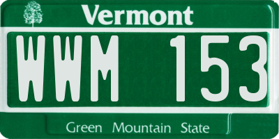 VT license plate WWM153