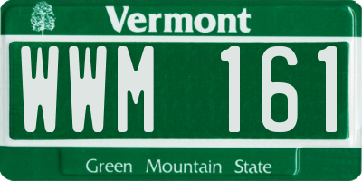 VT license plate WWM161