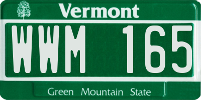 VT license plate WWM165