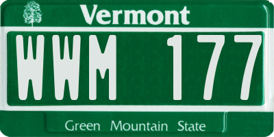 VT license plate WWM177