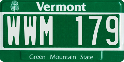 VT license plate WWM179
