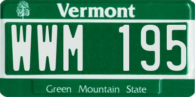 VT license plate WWM195