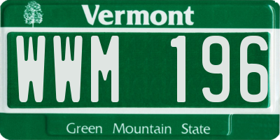 VT license plate WWM196