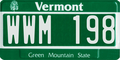 VT license plate WWM198