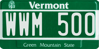VT license plate WWM500