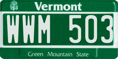 VT license plate WWM503