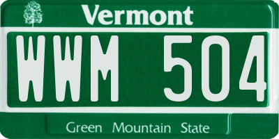 VT license plate WWM504