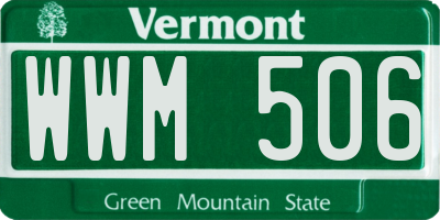VT license plate WWM506