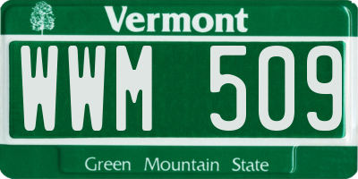 VT license plate WWM509