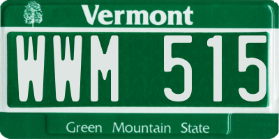 VT license plate WWM515