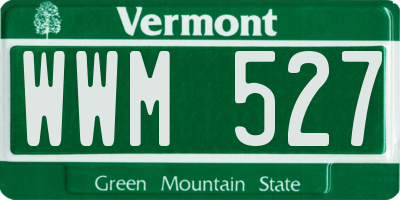 VT license plate WWM527