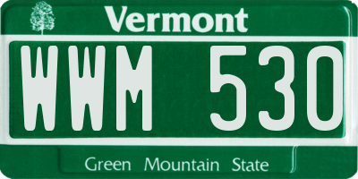 VT license plate WWM530