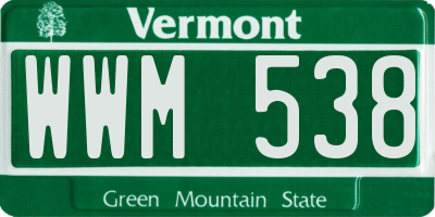 VT license plate WWM538